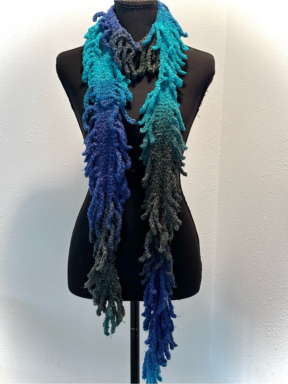 Textured Gradient Teal & Blue Women's Scarf